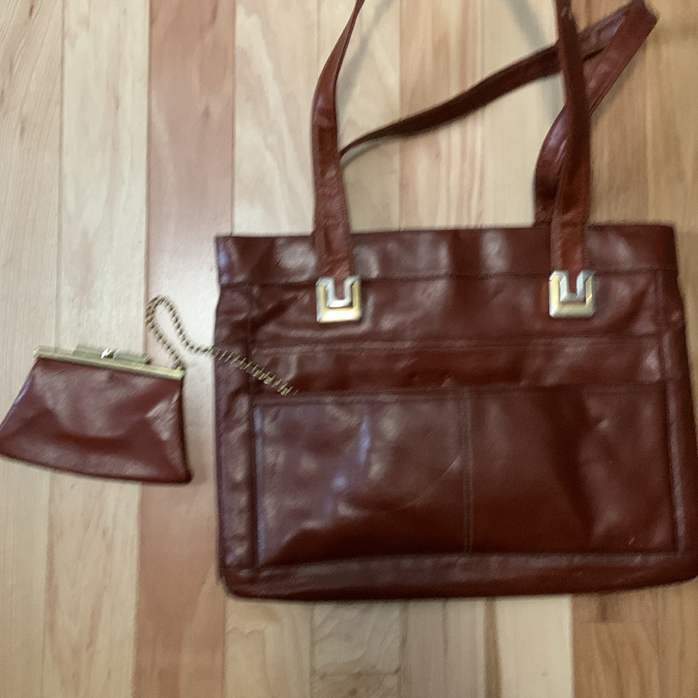 Vintage Lou Taylor Shoulder Bag With Attached Mirror and Coin Purse - Picture 2 of 16